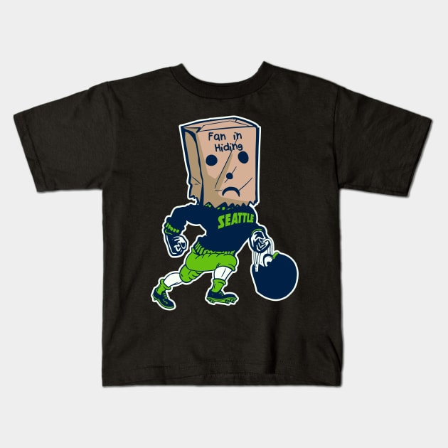 Seattle Fan In Hiding Kids T-Shirt by darklordpug